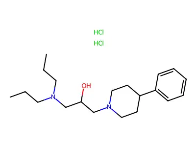 1-(Dipropylamino)-3-(4-phenylpiperidin-1-yl)propan-2-ol--hydrogen chloride (1/2) structure