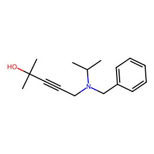 5-[Benzyl(isopropyl)amino]-2-methyl-3-pentyn-2-ol structure