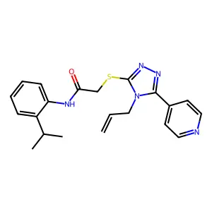 N-[2-(propan-2-yl)phenyl]-2-{[4-(prop-2-en-1-yl)-5-(pyridin-4-yl)-4H-1,2,4-triazol-3-yl]sulfanyl}acetamide structure