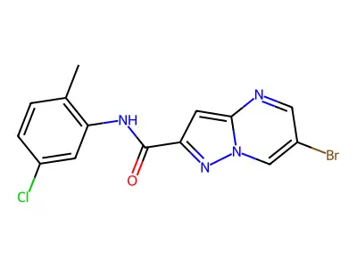 6-bromo-N-(5-chloro-2-methylphenyl)pyrazolo[1,5-a]pyrimidine-2-carboxamide structure