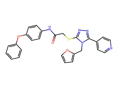 2-{[4-(furan-2-ylmethyl)-5-(pyridin-4-yl)-4H-1,2,4-triazol-3-yl]sulfanyl}-N-(4-phenoxyphenyl)acetamide structure