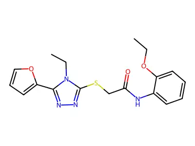 N-(2-ethoxyphenyl)-2-{[4-ethyl-5-(furan-2-yl)-4H-1,2,4-triazol-3-yl]sulfanyl}acetamide structure