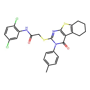 N-(2,5-dichlorophenyl)-2-{[3-(4-methylphenyl)-4-oxo-3,4,5,6,7,8-hexahydro[1]benzothieno[2,3-d]pyrimidin-2-yl]sulfanyl}acetamide structure