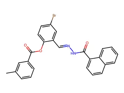 [4-bromo-2-[(naphthalene-1-carbonylhydrazinylidene)methyl]phenyl] 3-methylbenzoate structure