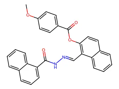 [1-[(naphthalene-1-carbonylhydrazinylidene)methyl]naphthalen-2-yl] 4-methoxybenzoate structure