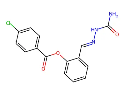 [2-[(Carbamoylhydrazinylidene)methyl]phenyl] 4-chlorobenzoate structure