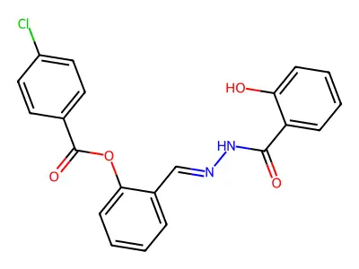 [2-[[(2-Hydroxybenzoyl)hydrazinylidene]methyl]phenyl] 4-chlorobenzoate structure