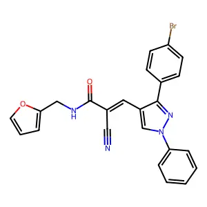 3-(3-(4-Bromophenyl)-1-PH-1H-pyrazol-4-YL)-2-cyano-N-(2-furylmethyl)acrylamide structure