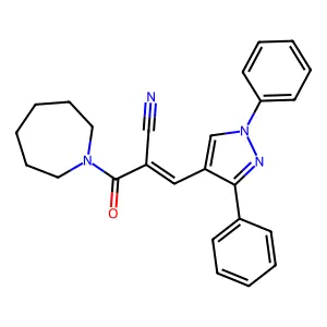 2-(1-Azepanylcarbonyl)-3-(1,3-diphenyl-1H-pyrazol-4-YL)acrylonitrile structure