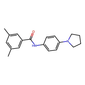 3,5-二甲基-N-(4-吡咯烷-1-基苯基)苯甲酰胺 structure