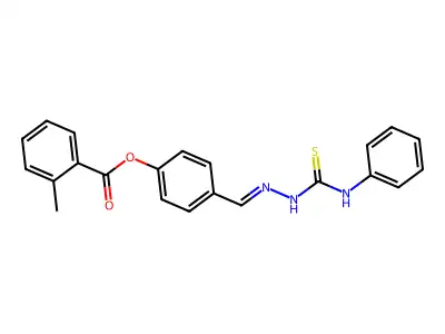 [4-[(Phenylcarbamothioylhydrazinylidene)methyl]phenyl] 2-methylbenzoate structure