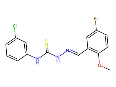 1-[(5-Bromo-2-methoxyphenyl)methylideneamino]-3-(3-chlorophenyl)thiourea structure