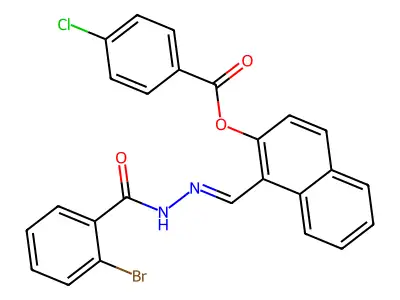 [1-[[(2-Bromobenzoyl)hydrazinylidene]methyl]naphthalen-2-yl] 4-chlorobenzoate structure