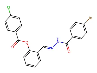 [2-[[(4-Bromobenzoyl)hydrazinylidene]methyl]phenyl] 4-chlorobenzoate structure
