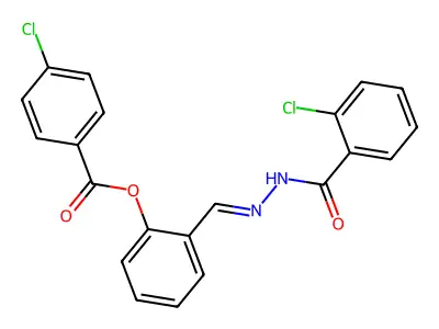 [2-[[(2-Chlorobenzoyl)hydrazinylidene]methyl]phenyl] 4-chlorobenzoate structure