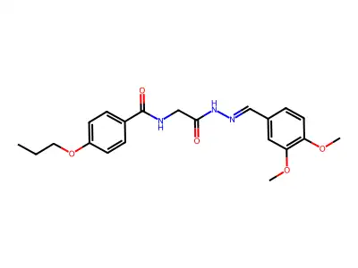 N-(2-(2-(3,4-Dimethoxybenzylidene)hydrazino)-2-oxoethyl)-4-propoxybenzamide structure
