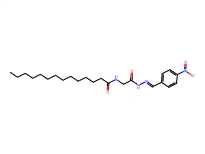 N-[2-[2-[(4-nitrophenyl)methylidene]hydrazinyl]-2-oxoethyl]tetradecanamide structure