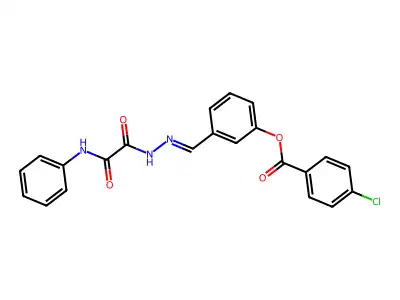 [3-[[(2-Anilino-2-oxoacetyl)hydrazinylidene]methyl]phenyl] 4-chlorobenzoate structure
