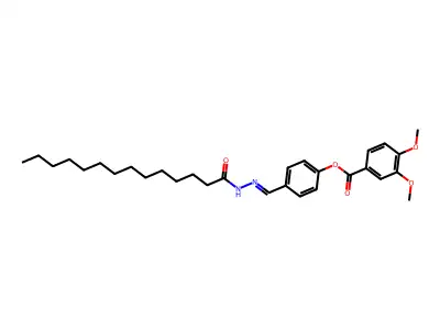 [4-[(Tetradecanoylhydrazinylidene)methyl]phenyl] 3,4-dimethoxybenzoate structure