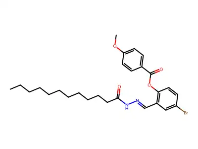 [4-Bromo-2-[(dodecanoylhydrazinylidene)methyl]phenyl] 4-methoxybenzoate structure