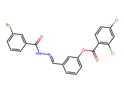 [3-[[(3-Bromobenzoyl)hydrazinylidene]methyl]phenyl] 2,4-dichlorobenzoate structure
