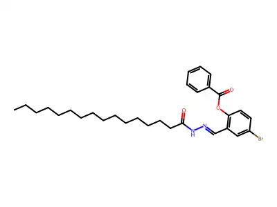 [4-Bromo-2-[(hexadecanoylhydrazinylidene)methyl]phenyl] benzoate structure
