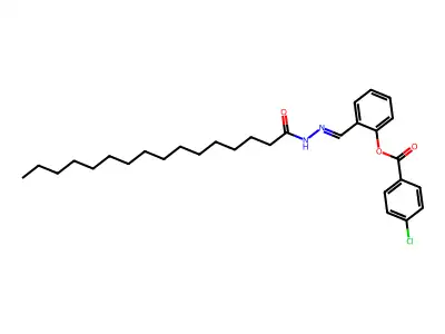 [2-[(Hexadecanoylhydrazinylidene)methyl]phenyl] 4-chlorobenzoate structure