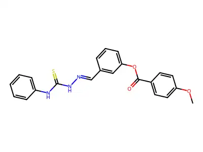 [3-[(Phenylcarbamothioylhydrazinylidene)methyl]phenyl] 4-methoxybenzoate structure