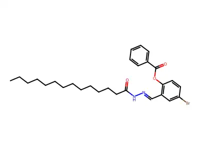 [4-Bromo-2-[(tetradecanoylhydrazinylidene)methyl]phenyl] benzoate structure