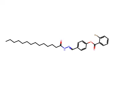 [4-[(Tetradecanoylhydrazinylidene)methyl]phenyl] 2-bromobenzoate structure