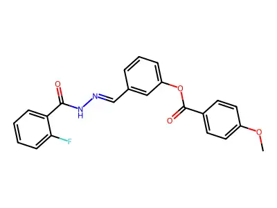 [3-[[(2-Fluorobenzoyl)hydrazinylidene]methyl]phenyl] 4-methoxybenzoate structure