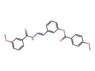 [3-[[(3-Methoxybenzoyl)hydrazinylidene]methyl]phenyl] 4-methoxybenzoate structure