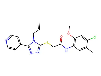 N-(4-chloro-2-methoxy-5-methylphenyl)-2-{[4-(prop-2-en-1-yl)-5-(pyridin-4-yl)-4H-1,2,4-triazol-3-yl]sulfanyl}acetamide structure