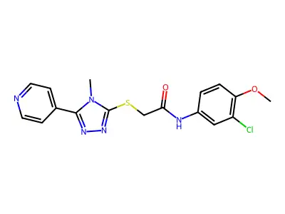 N-(3-chloro-4-methoxyphenyl)-2-{[4-methyl-5-(pyridin-4-yl)-4H-1,2,4-triazol-3-yl]sulfanyl}acetamide structure