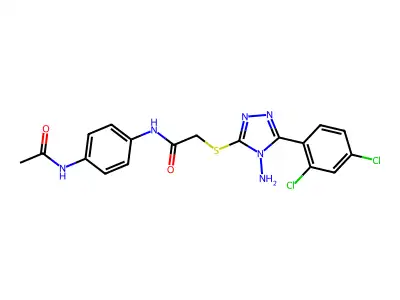 N-[4-(acetylamino)phenyl]-2-{[4-amino-5-(2,4-dichlorophenyl)-4H-1,2,4-triazol-3-yl]sulfanyl}acetamide structure