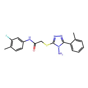 2-[4-amino-5-(2-methylphenyl)(1,2,4-triazol-3-ylthio)]-N-(3-fluoro-4-methylphe nyl)acetamide structure