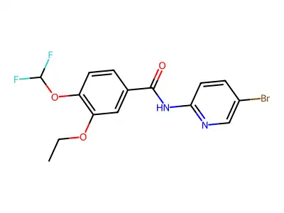 N-(5-bromopyridin-2-yl)-4-(difluoromethoxy)-3-ethoxybenzamide structure