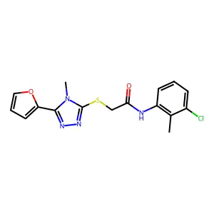 N-(3-chloro-2-methylphenyl)-2-{[5-(furan-2-yl)-4-methyl-4H-1,2,4-triazol-3-yl]sulfanyl}acetamide structure