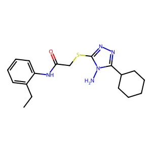 2-[(4-amino-5-cyclohexyl-1,2,4-triazol-3-yl)sulfanyl]-N-(2-ethylphenyl)acetamide structure