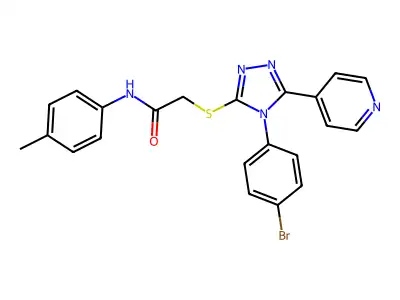2-{[4-(4-bromophenyl)-5-(pyridin-4-yl)-4H-1,2,4-triazol-3-yl]sulfanyl}-N-(4-methylphenyl)acetamide structure