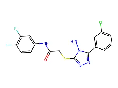 2-{[4-amino-5-(3-chlorophenyl)-4H-1,2,4-triazol-3-yl]sulfanyl}-N-(3,4-difluorophenyl)acetamide structure