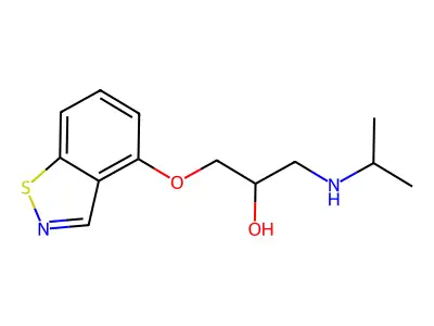 2-Propanol, 1-(1,2-benzisothiazol-4-yloxy)-3-[(1-methylethyl)amino]- structure
