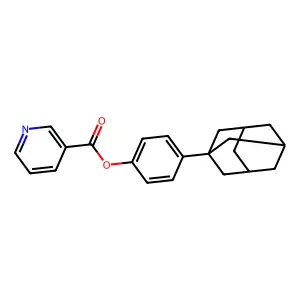 3-Pyridinecarboxylic acid, 4-tricyclo(3.3.1.1(sup 3,7))dec-1-ylphenyl ester structure