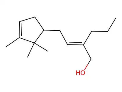 2-[2-(2,2,3-Trimethyl-3-cyclopenten-1-yl)ethylidene]-1-pentanol structure