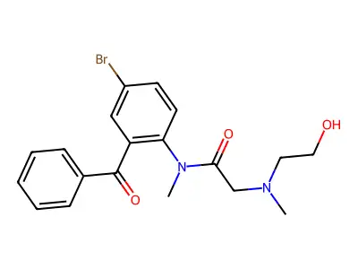 Acetamide, N-(2-benzoyl-4-bromophenyl)-2-((2-hydroxyethyl)methylamino)-N-methyl- structure