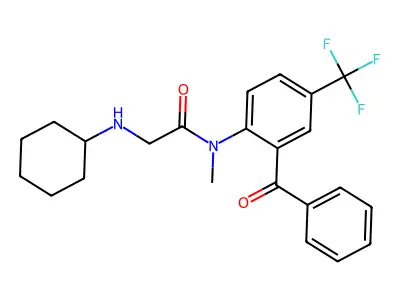 Acetamide, N-(2-benzoyl-4-(trifluoromethyl)phenyl)-2-(cyclohexylamino)-N-methyl- structure