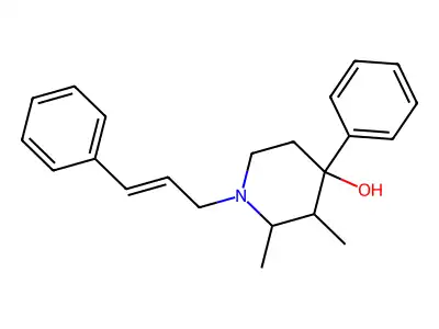 2,3-Dimethyl-4-phenyl-1-(3-phenylprop-2-enyl)piperidin-4-ol structure