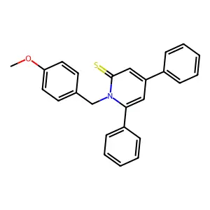1-[(4-Methoxyphenyl)methyl]-4,6-diphenylpyridine-2-thione structure