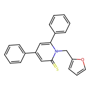 2(1H)-Pyridinethione, 1-(2-furanylmethyl)-4,6-diphenyl- structure