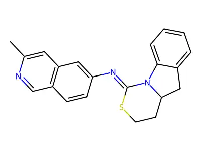 (RS)-4-((3-Methylisoquinol-5-yl)imino)-1,2,10,10a-tetrahydro(1,3-thiazino)(3,4-a)indole structure